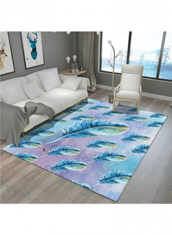 Feather Themed Modern Rug Blue/Purple/Green 140x200cm