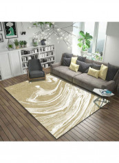 Modern Print Rectangle Rug Brown/White 140x200cm