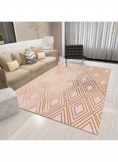 Style Square Design Ground Mat Multicolour 140x200cm