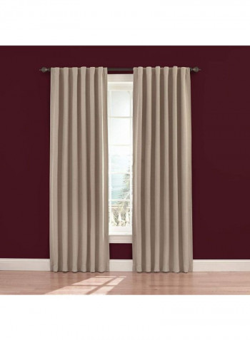 2-Piece Fresno Thermal Insulated Darkening Curtain Beige 52 x 108inch