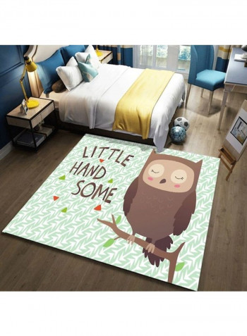 Printed Living Room Floor Rug Green/White/Brown 140x200cm