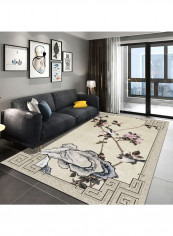 Creative Flower Bird Pattern Bedside Floor Carpet Multicolour 140 x 200cm