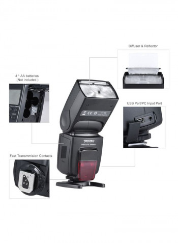P-TTL Wireless Speedlite Flash Light 21x8.1x9.7centimeter Black
