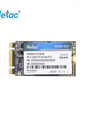 Netac N930ES NVMe M.2 2242 Gen3*2 PCIe 3D MLC/TLC NAND Flash Hard Drive 512غيغابايت أسود