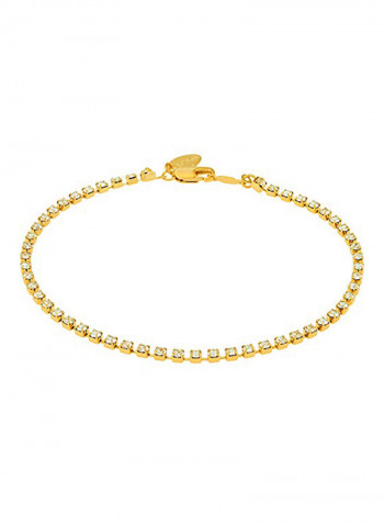24k Gold Plated Cubic Zirconia Metal Anklet