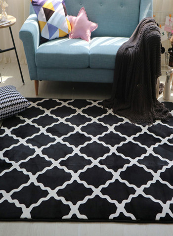 Anti-Skid Soft Area Rug Black/White XL