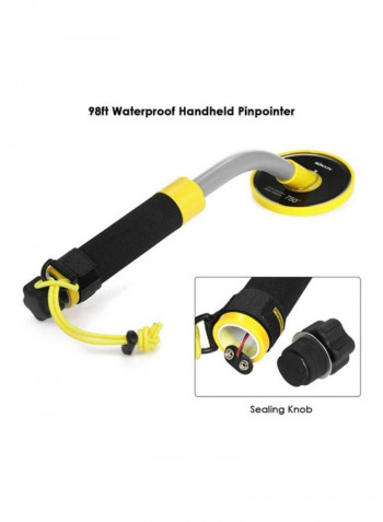 Waterproof Handheld Pinpointer Pulse Induction Metal Detector Black/Yellow/Silver 420x105x112millimeter