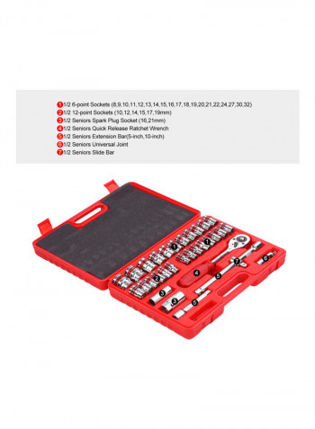 32-Piece Ratchet Wrench Set Silver