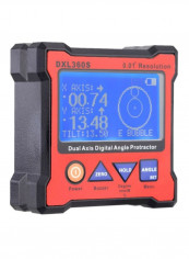Dual Axis Digital Angle Protractor With Magnetic Base Red/Black 7x7x2.8centimeter