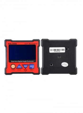 Dual Axis Digital Angle Protractor With Magnetic Base Red/Black 7x7x2.8centimeter