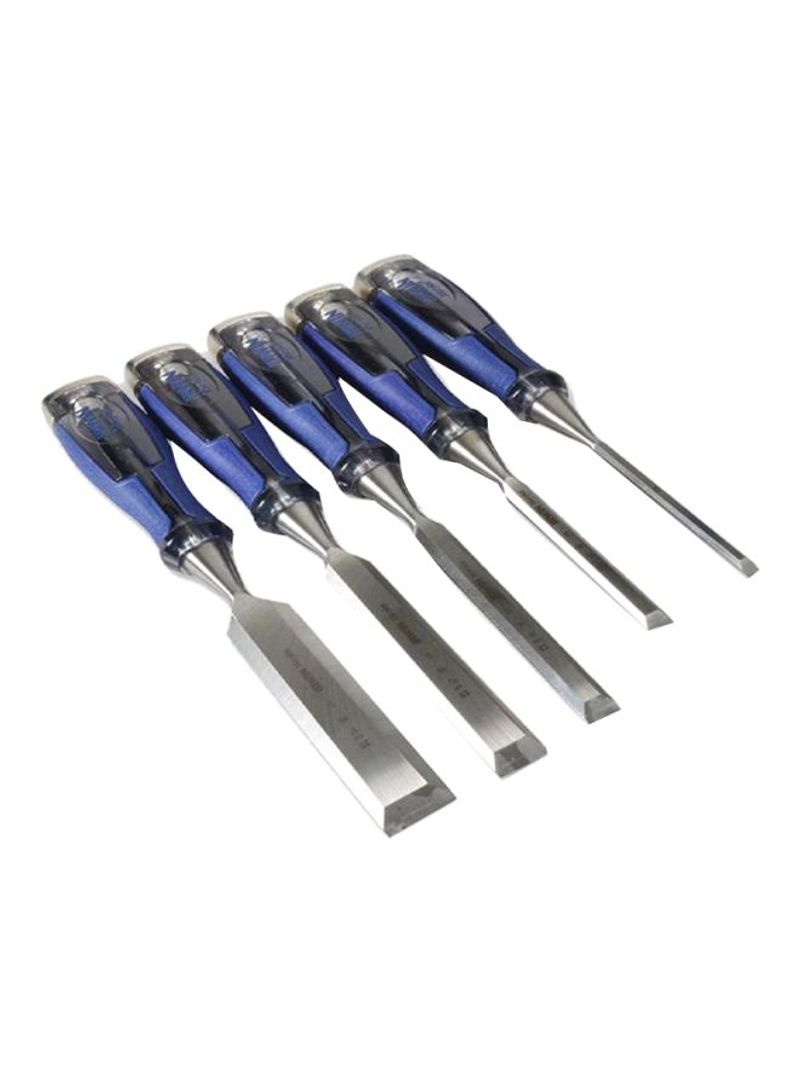 5-Piece M750 High Impact Chisel Blue/Silver 1, 0.5, 0.25, 0.75, 0.38inch