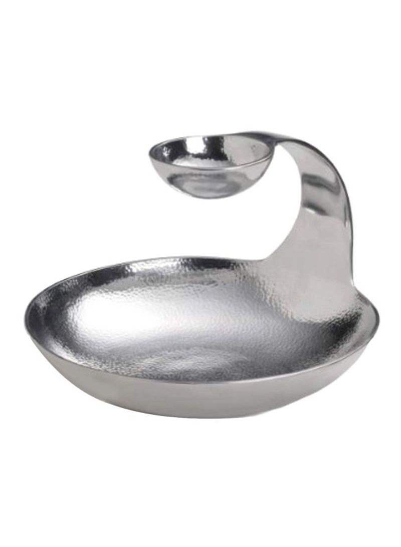 Hammersmith Gooseneck Chip And Dip Server Silver 11inch