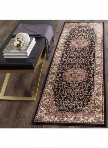 Lyndhurst Collection Traditional Area Rug Black/Red 68.58 x 243.84centimeter