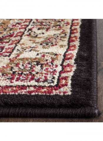 Lyndhurst Collection Traditional Area Rug Black/Red 68.58 x 243.84centimeter
