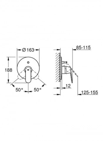 Eurosmart Single-Lever Bath Mixer Silver