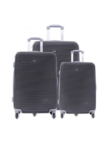 Hardside 3 Piece Luggage Trolley Set Dark Grey