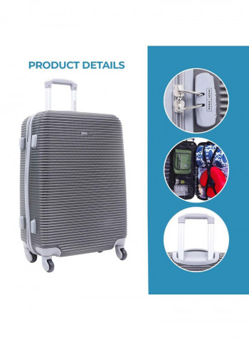 Hardside 3 Piece Luggage Trolley Set Dark Grey