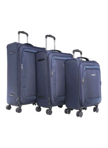 Opal Softside 3 Piece Luggage Trolley Set Navy