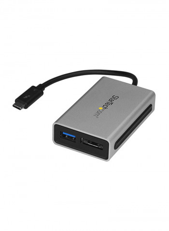 Thunderbolt 3 To eSATA Adapter With USB 3.1 Grey/Black