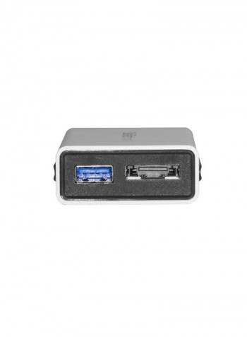 Thunderbolt 3 To eSATA Adapter With USB 3.1 Grey/Black