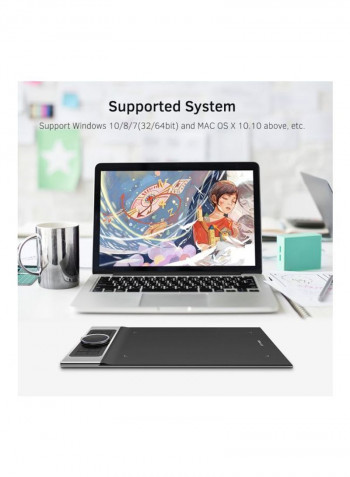 Deco Pro Medium Graphic Drawing Tablet Board Kit For Windows XP/10/8/7 And Mac OS 48x27x5centimeter Black/White