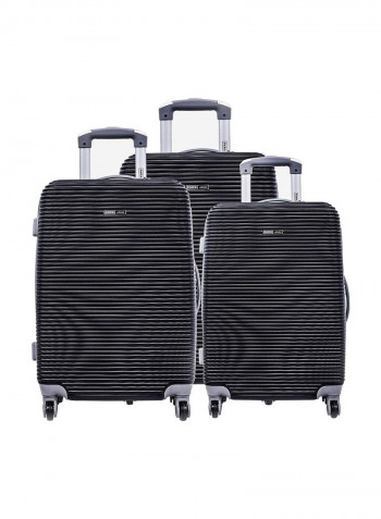 Hardside 3 Piece Luggage Trolley Set Black