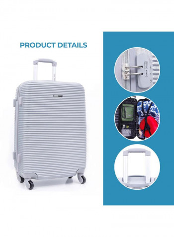 Hardside 3 Piece Luggage Trolley Set Silver