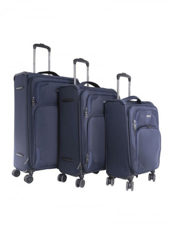 Opal Softside 3 Piece Luggage Trolley Set Navy