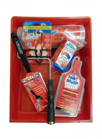 11-Piece Painters Starter Kit Set Red/Silver/Black 0.5kg