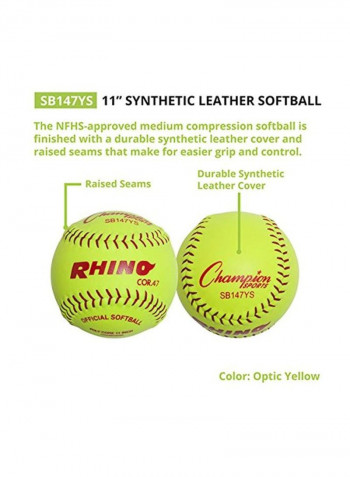 Pack Of 12 Synthetic Leather Softballs