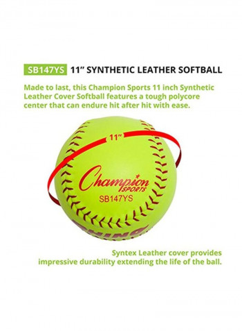 Pack Of 12 Synthetic Leather Softballs