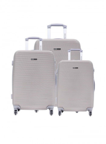Hardside 3 Piece Luggage Trolley Set Champagne