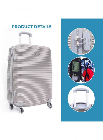 Hardside 3 Piece Luggage Trolley Set Champagne