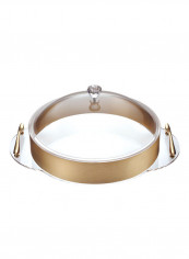 Household Round Acrylic Serving Tray With Cover multicolour 39.6 X 30.4 X 16cm