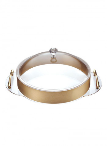 Household Round Acrylic Serving Tray With Cover multicolour 39.6 X 30.4 X 16cm