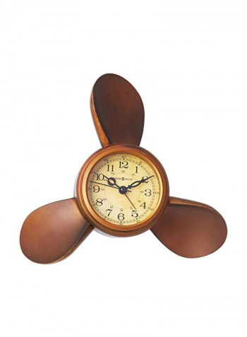 Propeller Alarm Weather And Maritime Table Clock Brown/Black/Beige 3.8x9x8.2inch