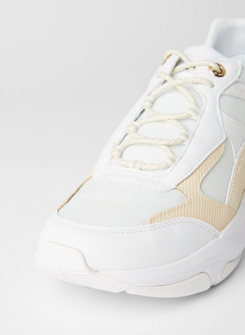 Chunky Wedge Sneakers White
