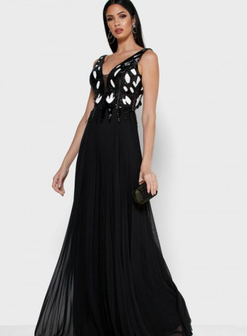 Embellished Maxi Dress Black