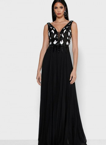 Embellished Maxi Dress Black