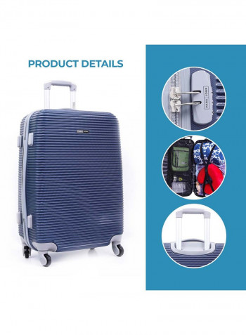Hardside 3 Piece Luggage Trolley Set Navy Blue