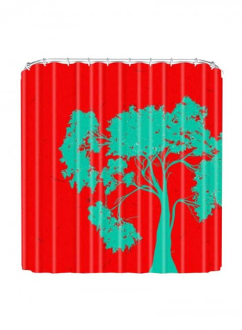 Madart Modern Design Shower Curtain Red/Green 69x72inch