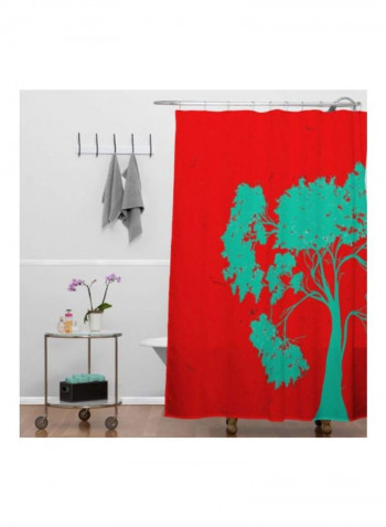 Madart Modern Design Shower Curtain Red/Green 69x72inch