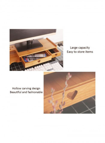 Multipurpose Organizing Shelf Bamboo 50.5x7.2x21centimeter
