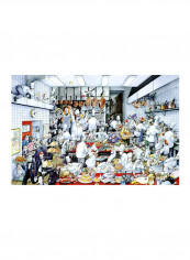 Kitchen Printed Poster White/Grey/Red 12.5x17.5inch