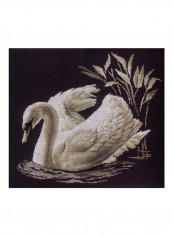 Swan Counted Cross Stitch Kit Black/White