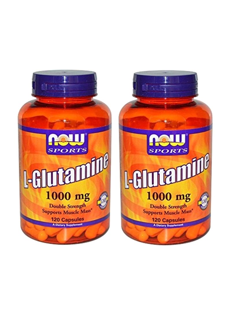 Pack Of 2 L-Glutamine Dietary Supplement - 120 Capsules