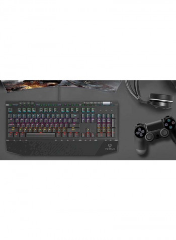 Tungsten Hyper Action Mechanical Gaming Keyboard MX Cherry Black with Volume Scroller Black