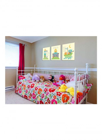 3-Piece Decorative Wall Art Yellow/Green/Blue 11x0.5x15inch
