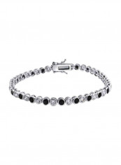 925 Sterling Silver 14 Karat Gold Plated Cubic Zirconia Studded Bracelet