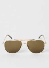 Men's Full Rimmed Aviator Sunglasses - Lens Size: 57 mm